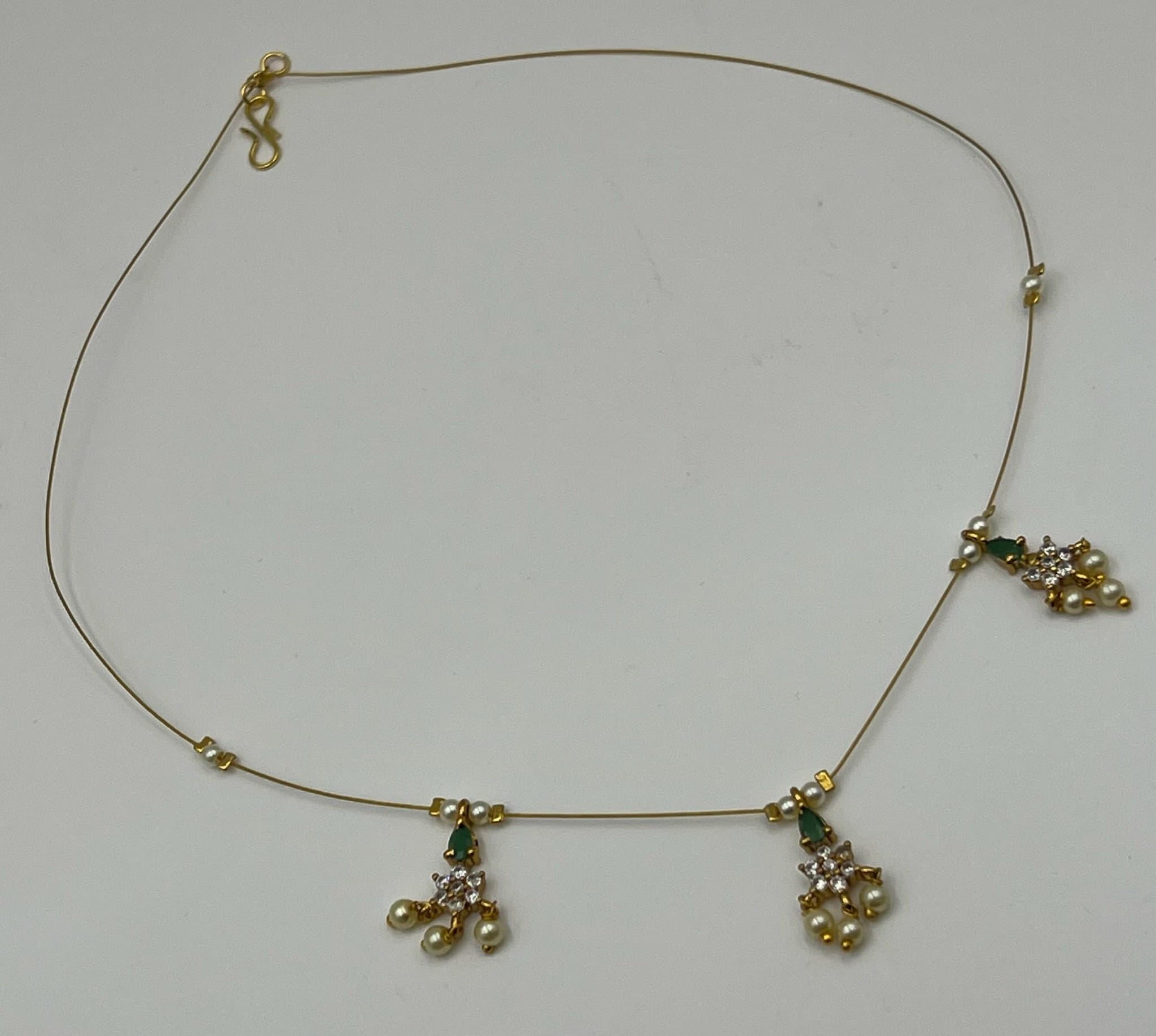 Pearl Jade Trio Minimalist Chain