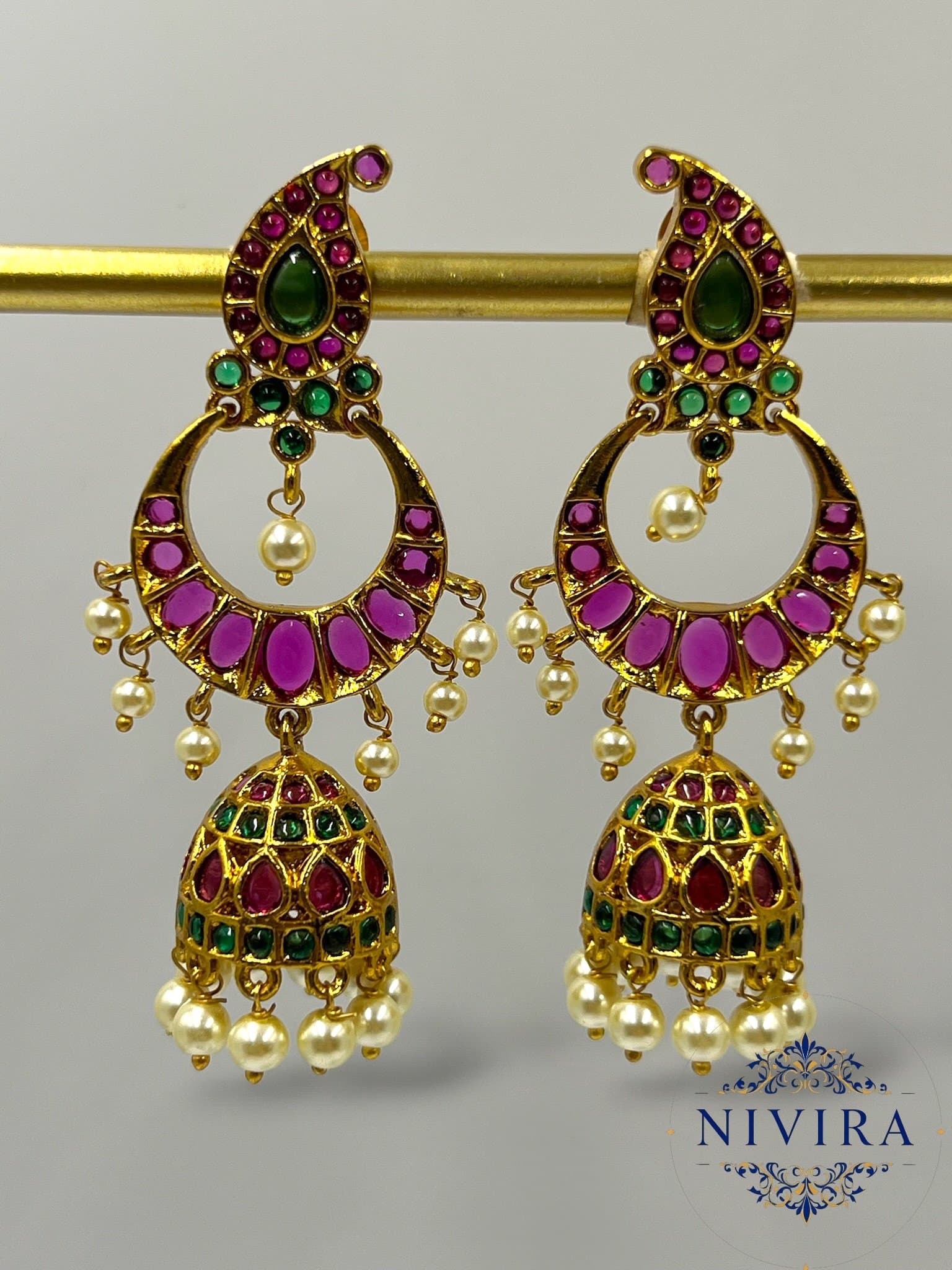 Ruby Halo Earrings