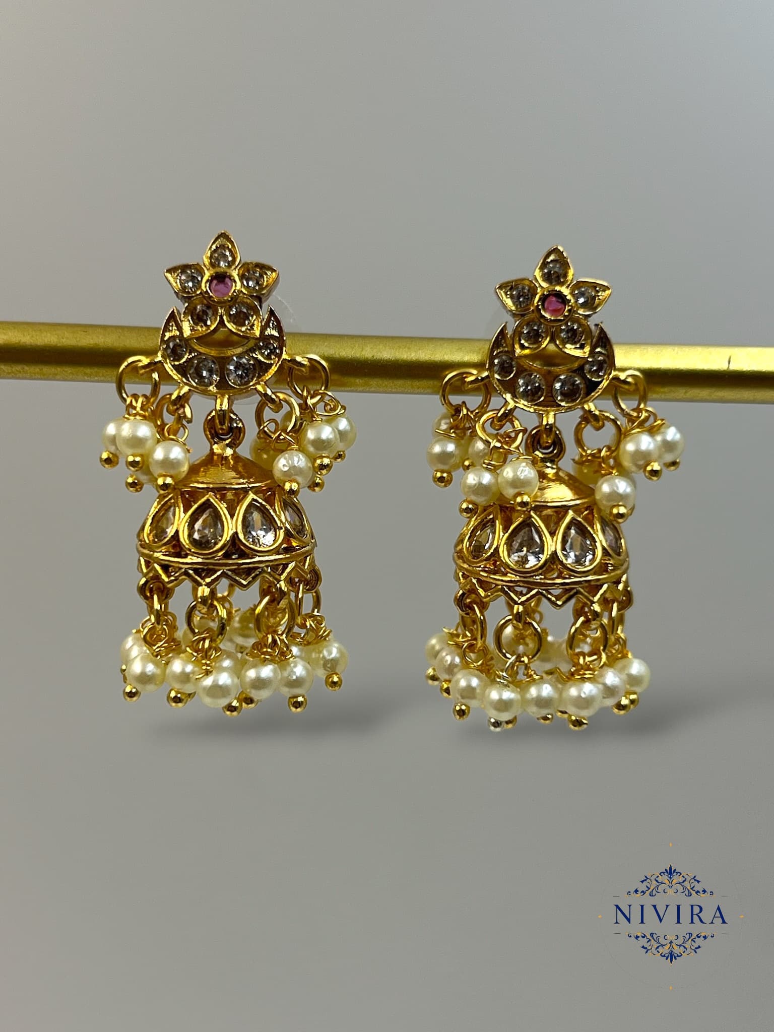 Pearl Jalebi Necklace Set - image 4