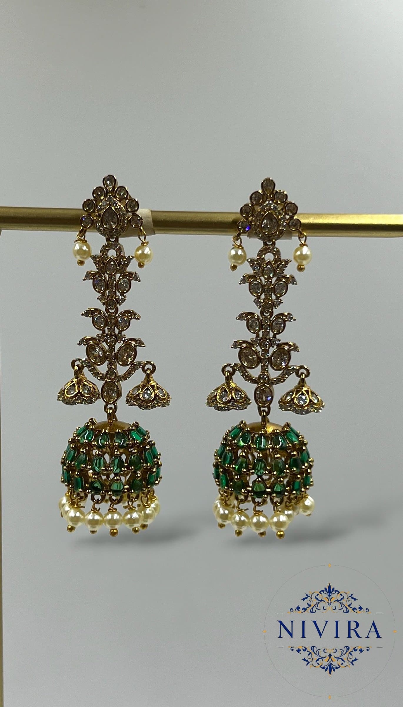 Emerald Glow Jhumka